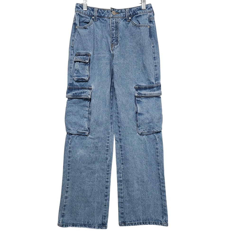 Banjara‎ High-Rise Wide-Leg Cargo Jeans - Size 1/24 - Light Wash (ZIPPER BROKEN)